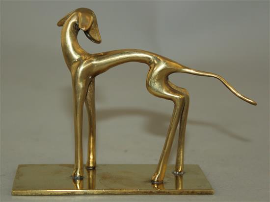 Hagenauer. A brass model of a dog, 4.25in.